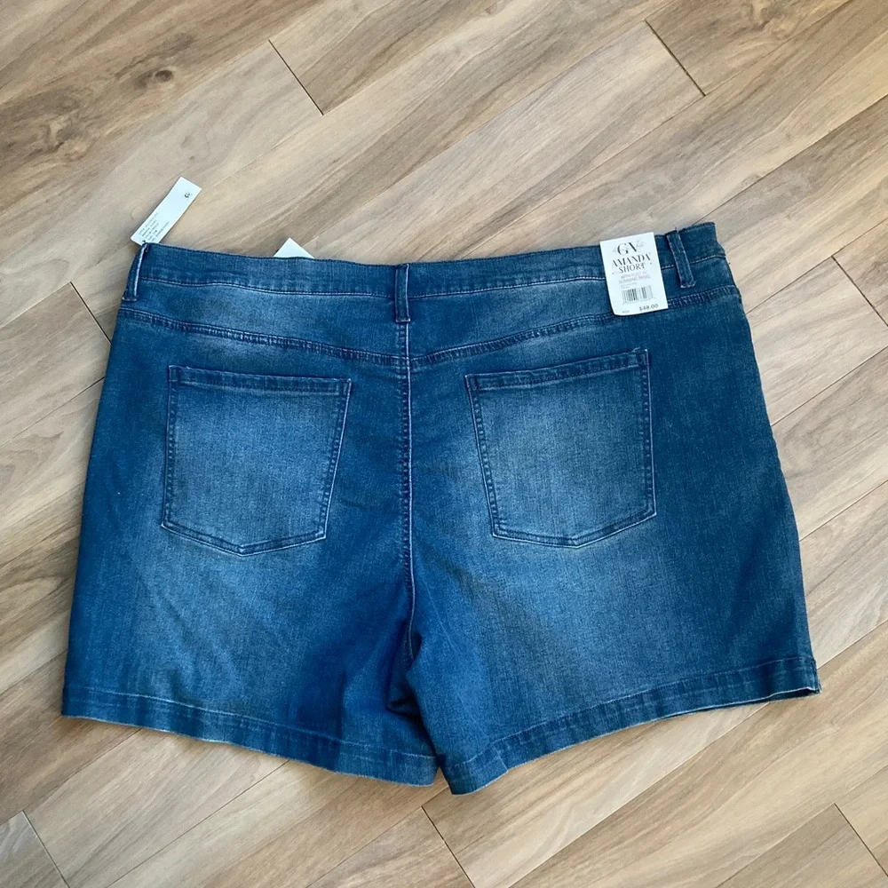 Gloria Vanderbilt Amanda jean short with slimming panel flawless stretch 24W - Picture 15 of 16